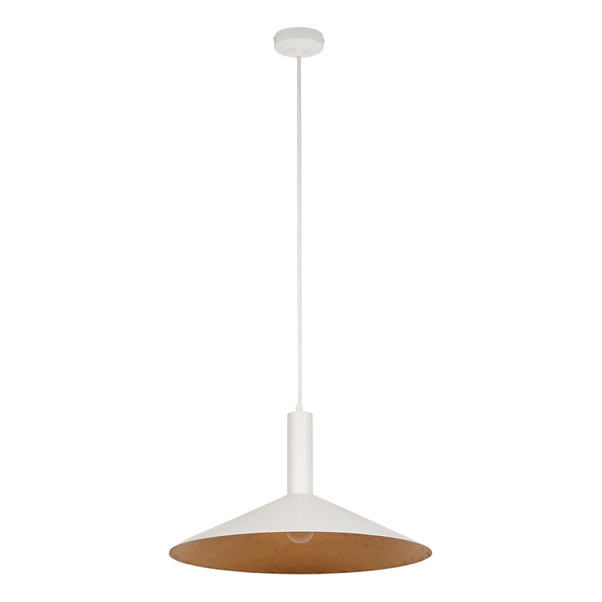 Kattokruunu johdossa CAPRI 1xE27/15W/230V halkaisija 50 cm valkoinen/kupari