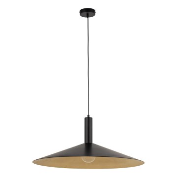 Kattokruunu johdossa CAPRI 1xE27/15W/230V halkaisija 70 cm musta/kulta