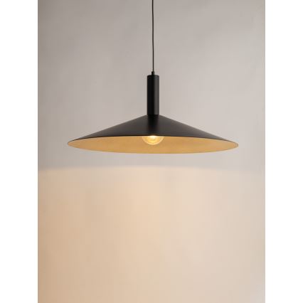 Kattokruunu johdossa CAPRI 1xE27/15W/230V halkaisija 70 cm musta/kulta