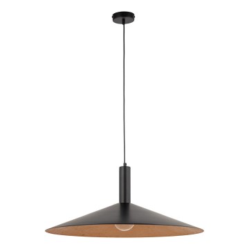 Kattokruunu johdossa CAPRI 1xE27/15W/230V halkaisija 70 cm musta/kupari
