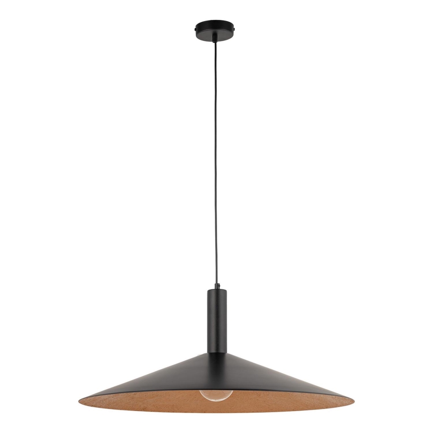 Kattokruunu johdossa CAPRI 1xE27/15W/230V halkaisija 70 cm musta/kupari