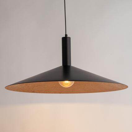 Kattokruunu johdossa CAPRI 1xE27/15W/230V halkaisija 70 cm musta/kupari