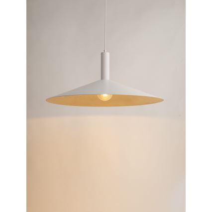 Kattokruunu johdossa CAPRI 1xE27/15W/230V halkaisija 70 cm valkoinen/kulta