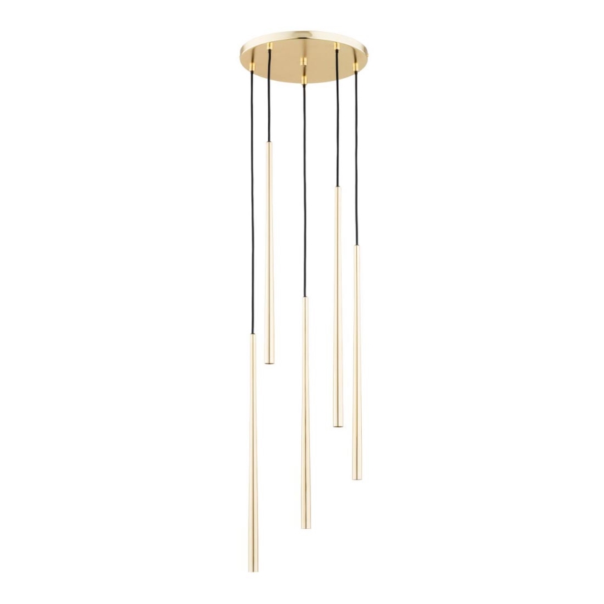 Kattokruunu johdossa CARMEN 5xG9/40W/230V d.30 cm kulta