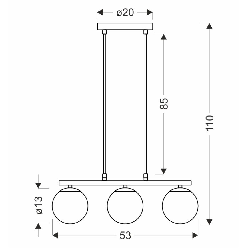 Kattokruunu johdossa CARRINE 3xE14/40W/230V ruskea