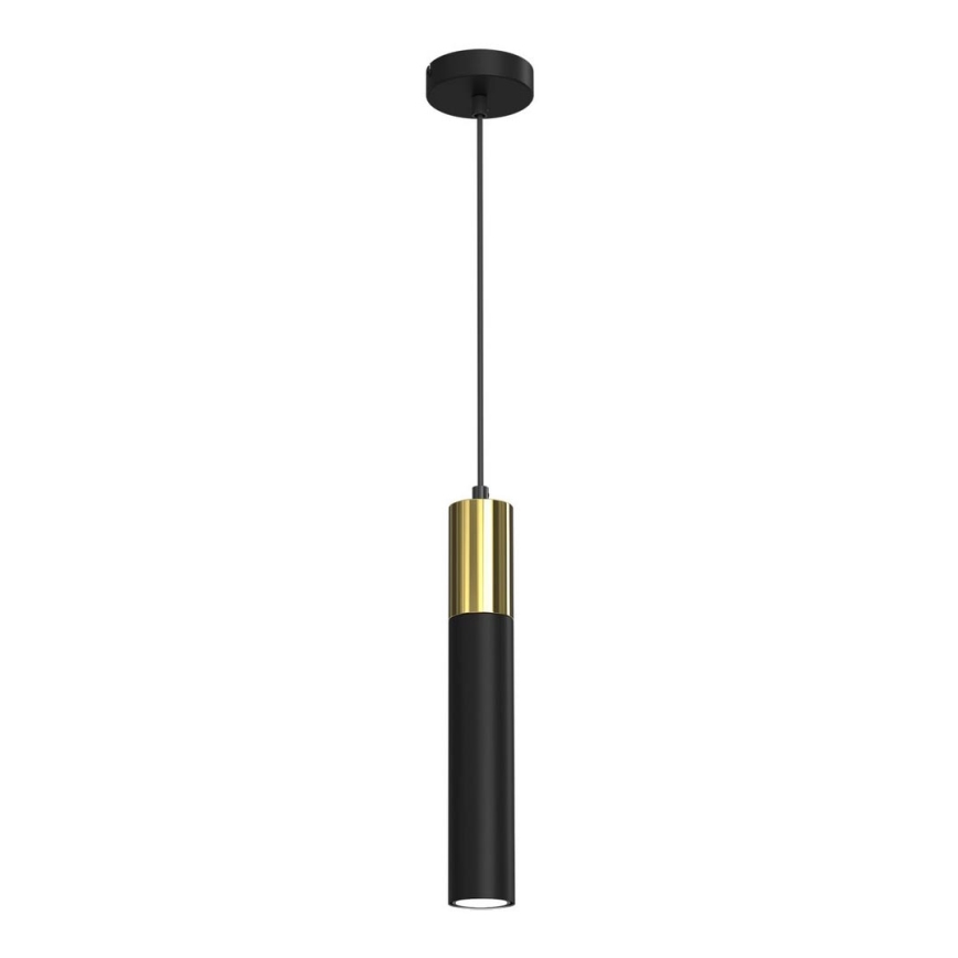 Kattokruunu johdossa CASSA 1xGU10/8W/230V musta/kultainen
