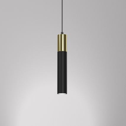 Kattokruunu johdossa CASSA 1xGU10/8W/230V musta/kultainen