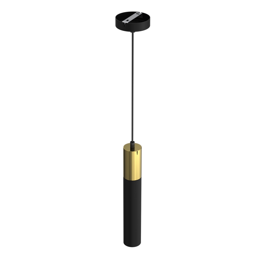 Kattokruunu johdossa CASSA 1xGU10/8W/230V musta/kultainen