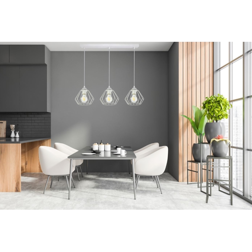 Kattokruunu johdossa CEED 3xE27/60W/230V harmaa