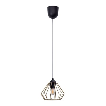 Kattokruunu johdossa CEED GOLD 1xE27/60W/230V halkaisija 17,5 cm musta/kulta