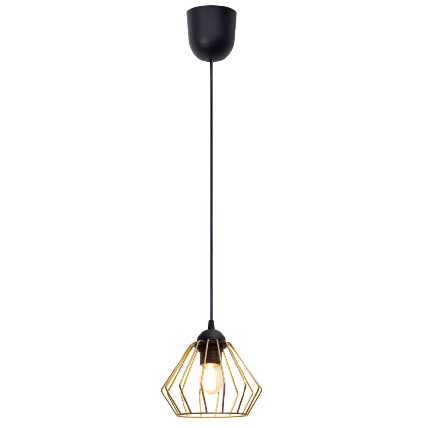 Kattokruunu johdossa CEED GOLD 1xE27/60W/230V halkaisija 17,5 cm musta/kulta