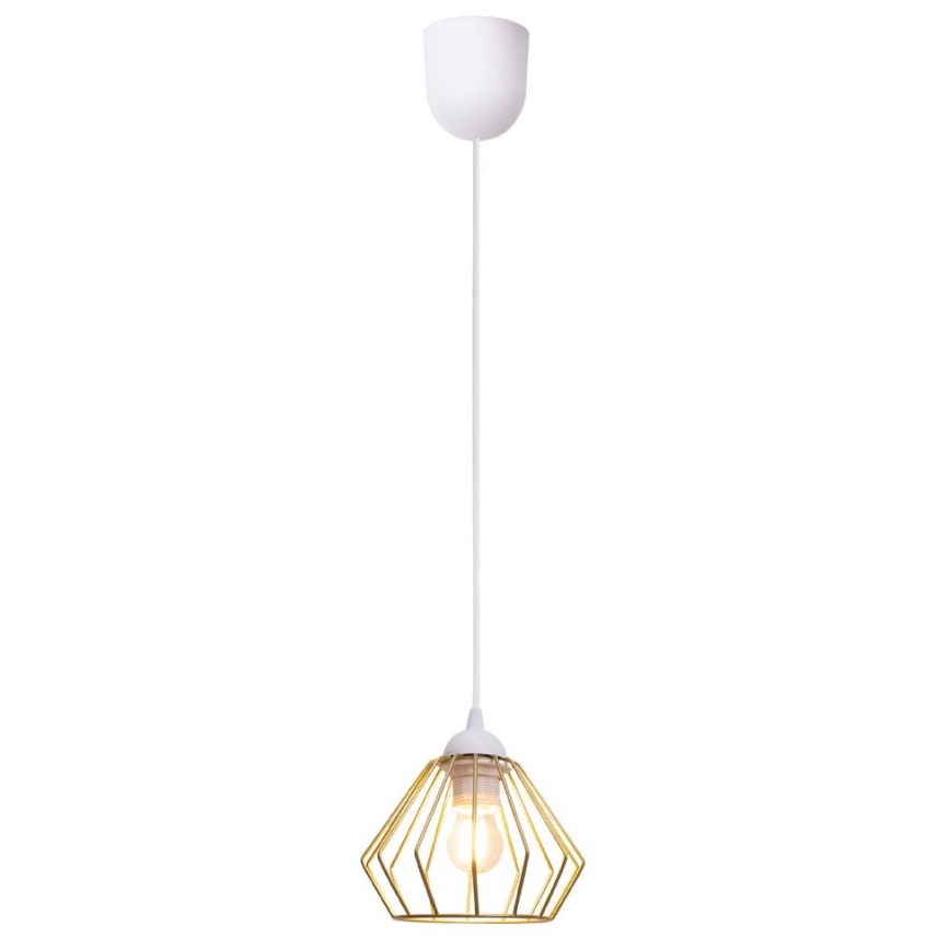 Kattokruunu johdossa CEED GOLD 1xE27/60W/230V halkaisija 17,5 cm valkoinen/kulta
