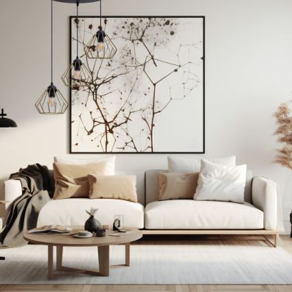Kattokruunu johdossa CEED GOLD 3xE27/60W/230V halkaisija 45 cm musta/kulta