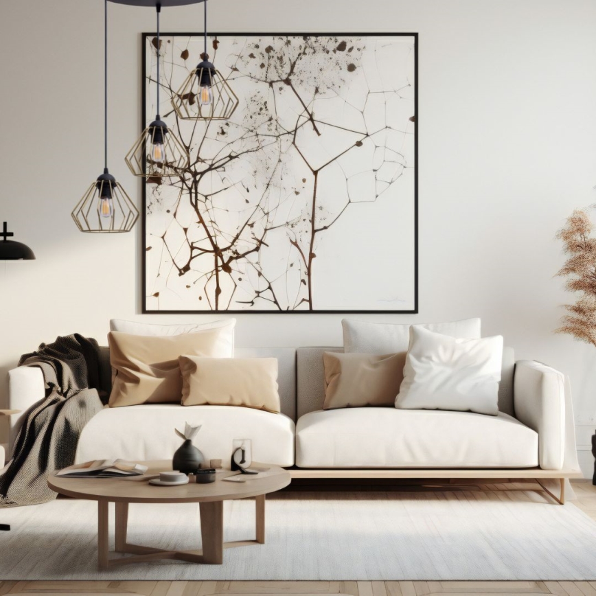 Kattokruunu johdossa CEED GOLD 3xE27/60W/230V halkaisija 45 cm musta/kulta