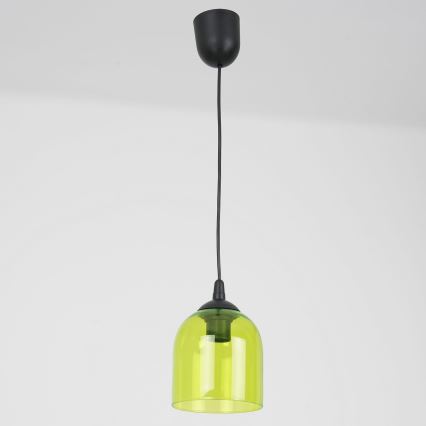 Kattokruunu johdossa CHRIS 1xE27/60W/230V halkaisija 11 cm vihreä