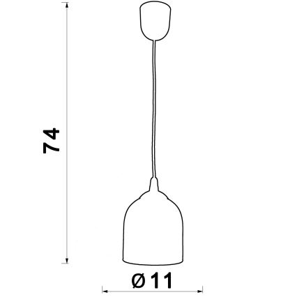 Kattokruunu johdossa CHRIS 1xE27/60W/230V halkaisija 11 cm vihreä