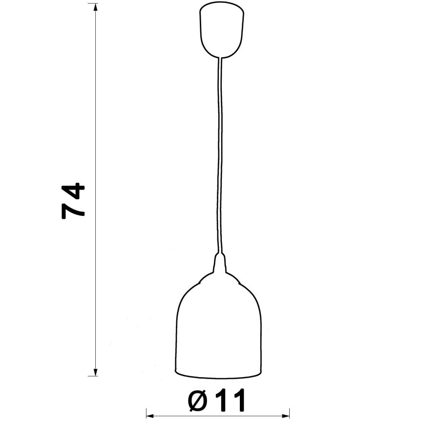 Kattokruunu johdossa CHRIS 1xE27/60W/230V halkaisija 11 cm vihreä