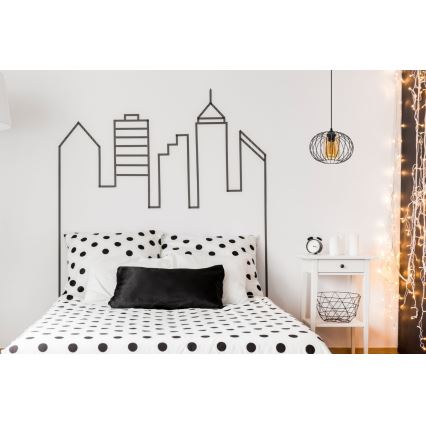 Kattokruunu johdossa CORRINI 1xE27/60W/230V halkaisija 25 cm musta/beige