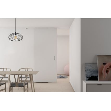 Kattokruunu johdossa CORRINI 1xE27/60W/230V halkaisija 34 cm musta/läpinäkyvä