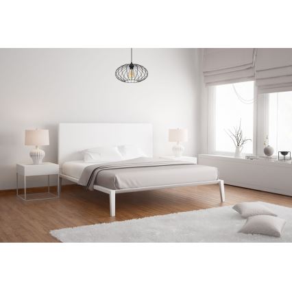 Kattokruunu johdossa CORRINI 1xE27/60W/230V halkaisija 34 cm musta/läpinäkyvä