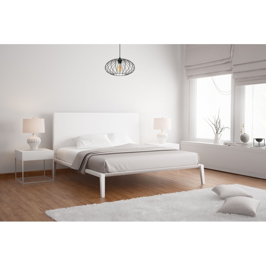 Kattokruunu johdossa CORRINI 1xE27/60W/230V halkaisija 34 cm musta/läpinäkyvä