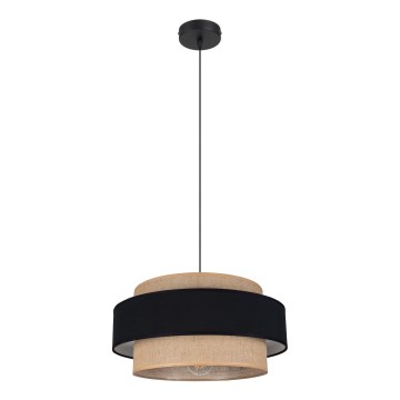 Kattokruunu johdossa CORSA 1xE27/60W/230V musta/beige