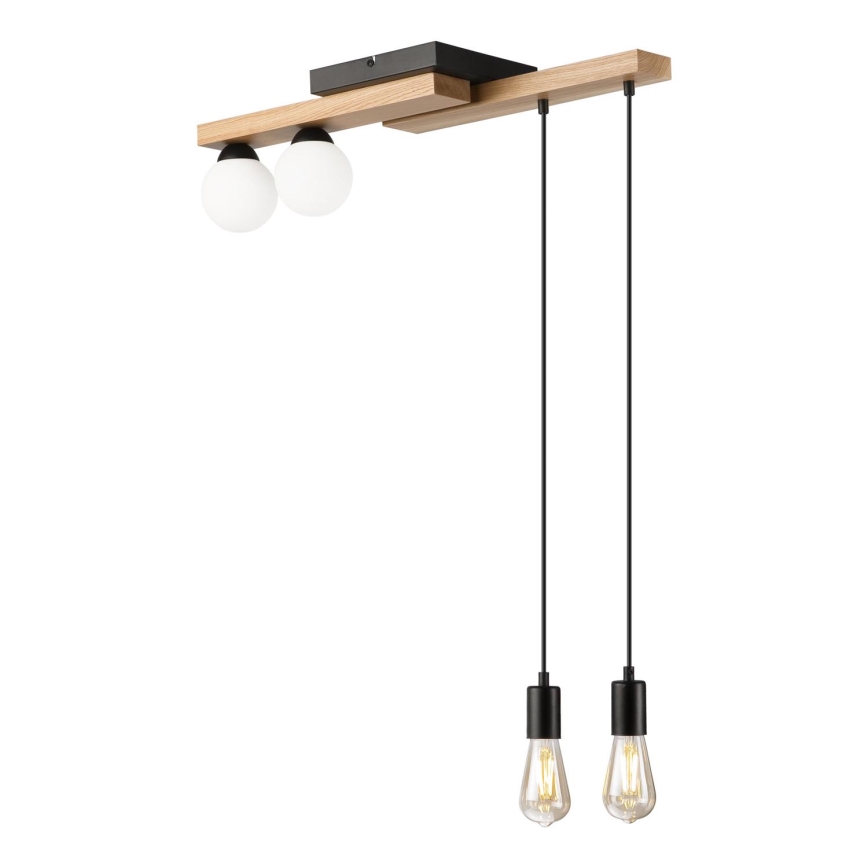 Kattokruunu johdossa CORTINA 2xE27/15W/230V + 2xG9/5W/230V musta/tammi