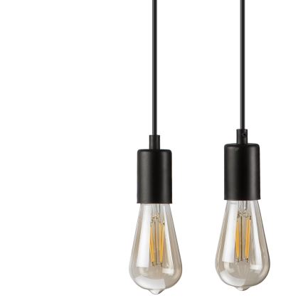 Kattokruunu johdossa CORTINA 2xE27/15W/230V + 2xG9/5W/230V musta/tammi