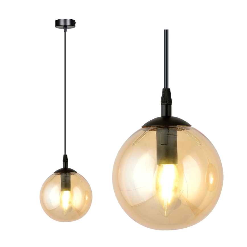 Kattokruunu johdossa COSMO 1xE14/10W/230V halkaisija 14 cm musta/beige