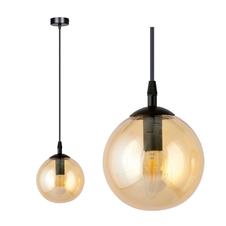 Kattokruunu johdossa COSMO 1xE14/10W/230V halkaisija 14 cm musta/beige