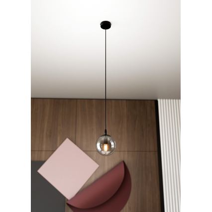 Kattokruunu johdossa COSMO 1xE14/10W/230V halkaisija 14 cm musta/harmaa
