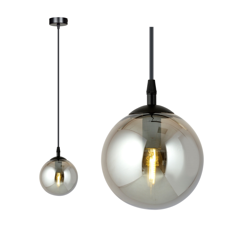 Kattokruunu johdossa COSMO 1xE14/10W/230V halkaisija 14 cm musta/harmaa