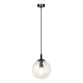Kattokruunu johdossa COSMO 1xE14/10W/230V halkaisija 14 cm musta/läpinäkyvä