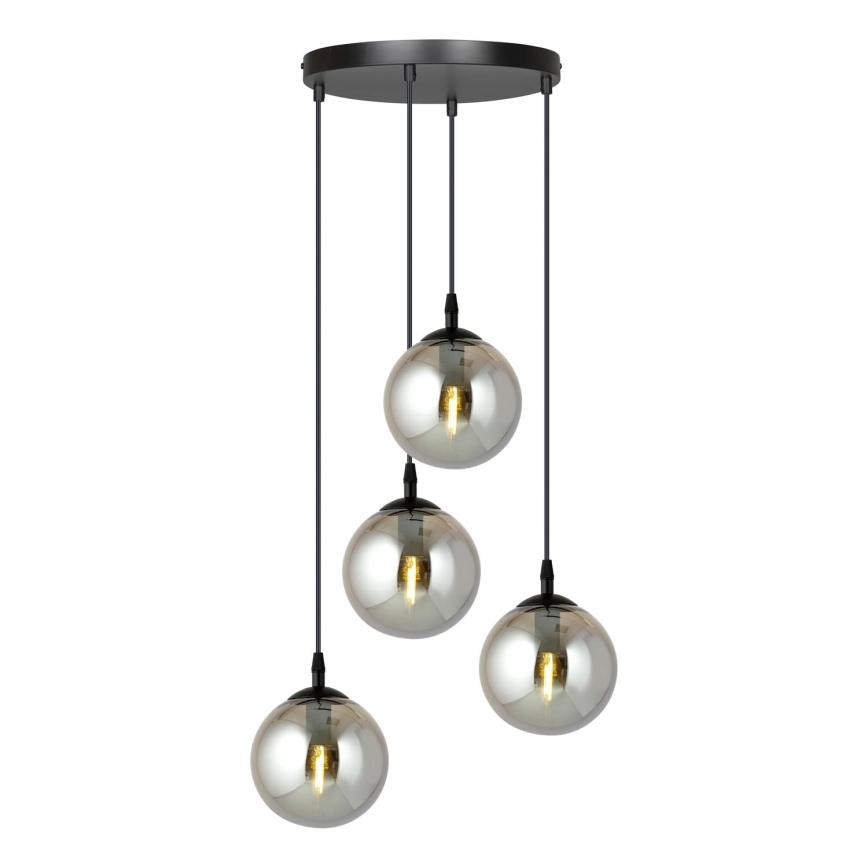 Kattokruunu johdossa COSMO 4xE14/10W/230V halkaisija 40 cm musta/harmaa