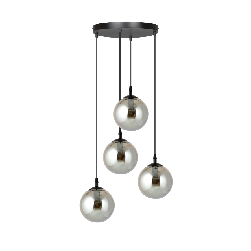 Kattokruunu johdossa COSMO 4xE14/10W/230V halkaisija 40 cm musta/harmaa
