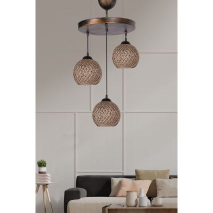 Kattokruunu johdossa CRAYON 3xE27/60W/230V beige