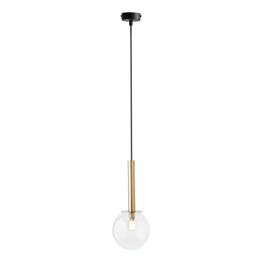 Kattokruunu johdossa DAISY 1xG9/12W/230V halkaisija 14 cm kulta/musta/läpinäkyvä