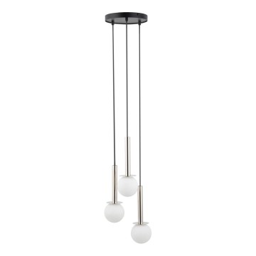 Kattokruunu johdossa DAISY 3xG9/12W/230V halkaisija 27 cm kiiltävä kromi/musta/valkoinen