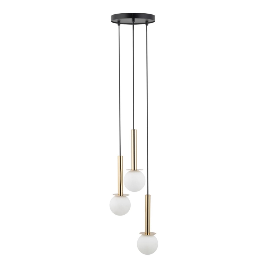 Kattokruunu johdossa DAISY 3xG9/12W/230V halkaisija 27 cm kulta/musta/valkoinen