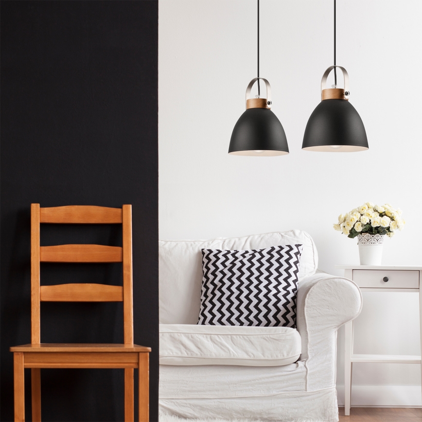 Kattokruunu johdossa DANIELLE 2xE27/60W/230V pyökki - FSC sertifioitu