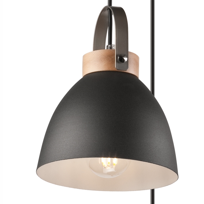 Kattokruunu johdossa DANIELLE 3xE27/60W/230V pyökki - FSC sertifioitu
