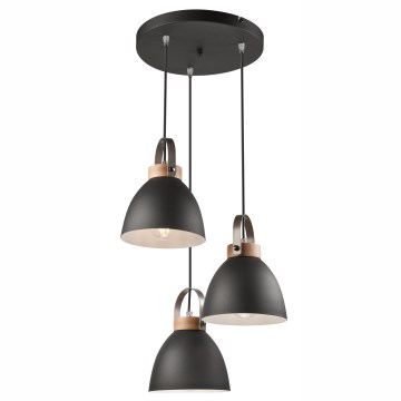 Kattokruunu johdossa DANIELLE 3xE27/60W/230V pyökki - FSC sertifioitu