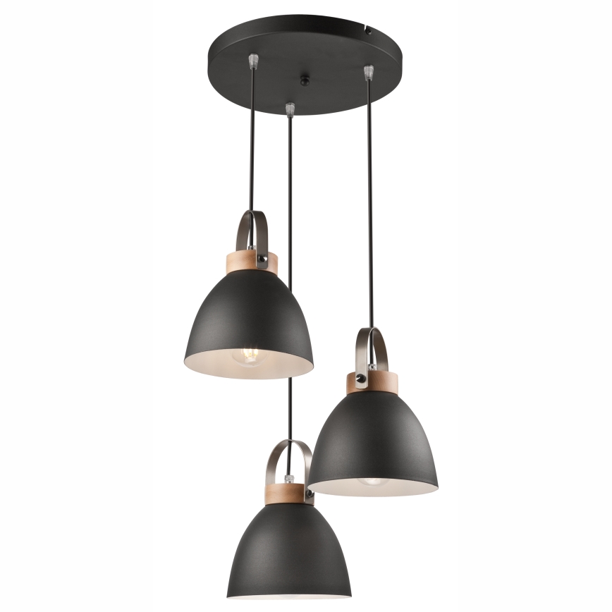 Kattokruunu johdossa DANIELLE 3xE27/60W/230V pyökki - FSC sertifioitu
