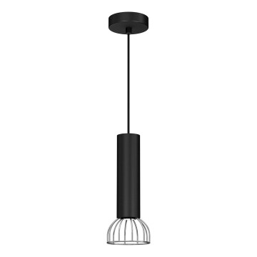 Kattokruunu johdossa DANTE 1xGU10/25W/230V musta/kiiltävä kromi