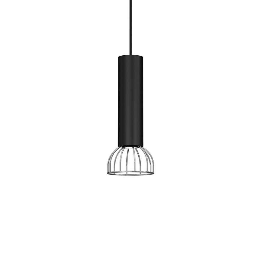 Kattokruunu johdossa DANTE 1xGU10/25W/230V musta/kiiltävä kromi