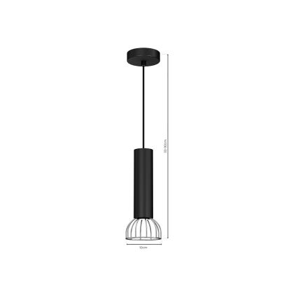 Kattokruunu johdossa DANTE 1xGU10/25W/230V musta/kiiltävä kromi