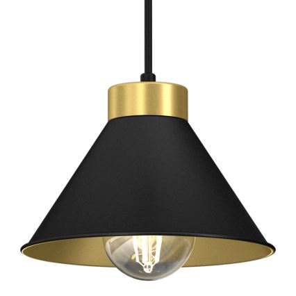 Kattokruunu johdossa DEMET 5xE27/60W/230V musta/kultainen