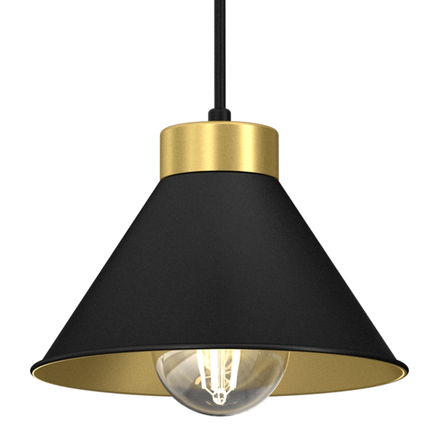 Kattokruunu johdossa DEMET 5xE27/60W/230V musta/kultainen