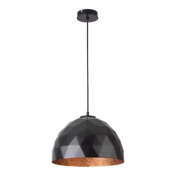Kattokruunu johdossa DIAMENT 1xE27/60W/230V d. 35 cm musta/kupari