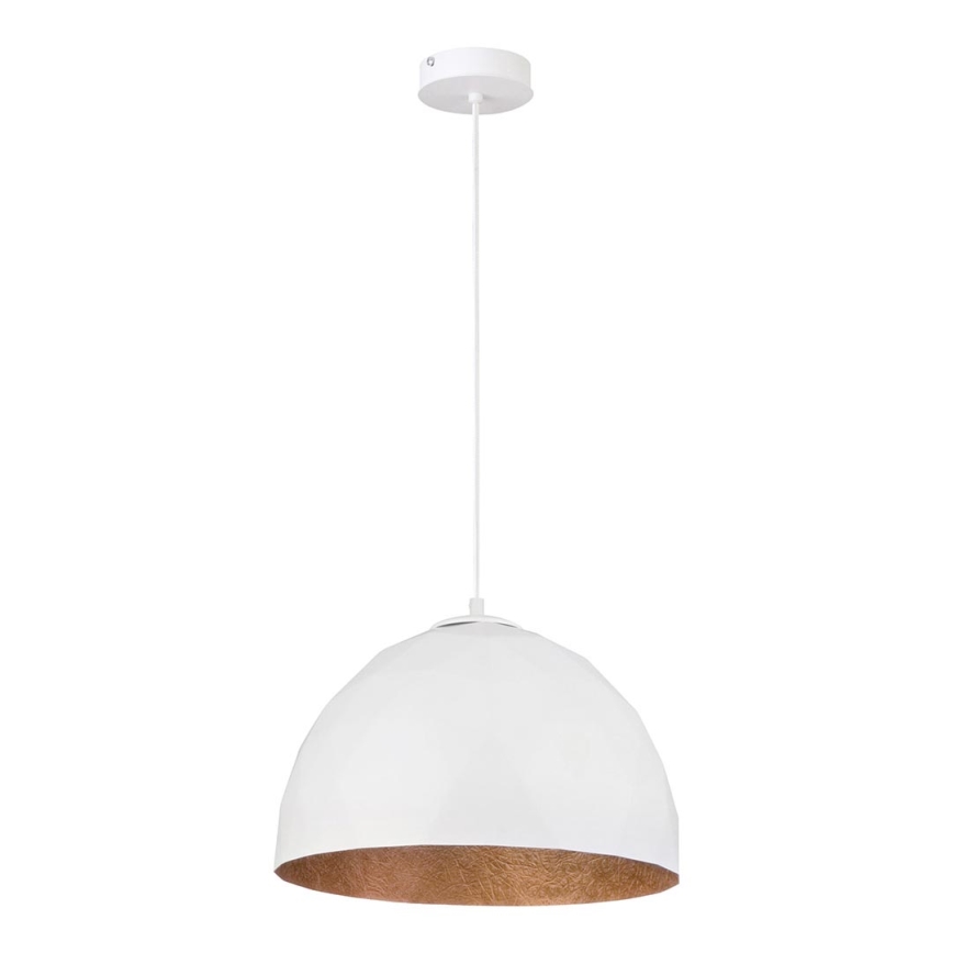 Kattokruunu johdossa DIAMENT 1xE27/60W/230V d. 35 cm valkoinen/kupari